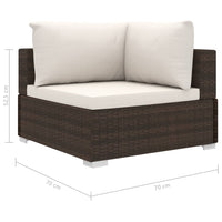 Thumbnail for 11-tlg. Garten-Lounge-Set mit Auflagen Poly Rattan Braun