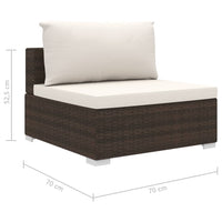 Thumbnail for 11-tlg. Garten-Lounge-Set mit Auflagen Poly Rattan Braun