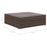 Thumbnail for 11-tlg. Garten-Lounge-Set mit Auflagen Poly Rattan Braun