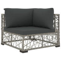 Thumbnail for 6-tlg. Garten-Lounge-Set mit Auflagen Poly Rattan Grau