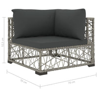 Thumbnail for 6-tlg. Garten-Lounge-Set mit Auflagen Poly Rattan Grau