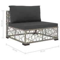 Thumbnail for 6-tlg. Garten-Lounge-Set mit Auflagen Poly Rattan Grau