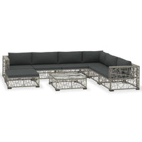 Thumbnail for 8-tlg. Garten-Lounge-Set mit Auflagen Poly Rattan Grau