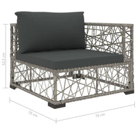 Thumbnail for 8-tlg. Garten-Lounge-Set mit Auflagen Poly Rattan Grau