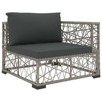 Thumbnail for 5-tlg. Garten-Lounge-Set mit Auflagen Poly Rattan Grau