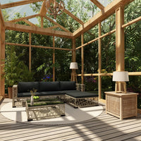 Thumbnail for 5-tlg. Garten-Lounge-Set mit Auflagen Poly Rattan Grau