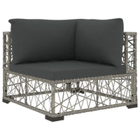 Thumbnail for 6-tlg. Garten-Lounge-Set mit Auflagen Poly Rattan Grau