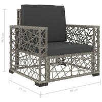 Thumbnail for 6-tlg. Garten-Lounge-Set mit Auflagen Poly Rattan Grau