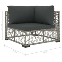 Thumbnail for 6-tlg. Garten-Lounge-Set mit Auflagen Poly Rattan Grau