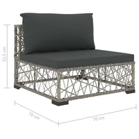 Thumbnail for 6-tlg. Garten-Lounge-Set mit Auflagen Poly Rattan Grau