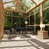 Thumbnail for 6-tlg. Garten-Lounge-Set mit Auflagen Poly Rattan Grau