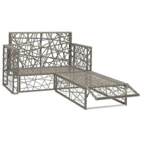 Thumbnail for 2-tlg. Garten-Lounge-Set mit Auflagen Poly Rattan Grau