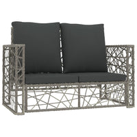 Thumbnail for 2-tlg. Garten-Lounge-Set mit Auflagen Poly Rattan Grau