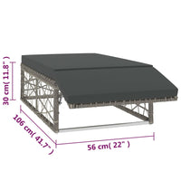 Thumbnail for 2-tlg. Garten-Lounge-Set mit Auflagen Poly Rattan Grau