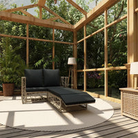 Thumbnail for 2-tlg. Garten-Lounge-Set mit Auflagen Poly Rattan Grau