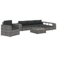 Thumbnail for 8-tlg. Garten-Lounge-Set mit Auflagen Poly Rattan Grau