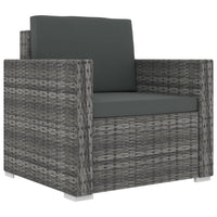 Thumbnail for 8-tlg. Garten-Lounge-Set mit Auflagen Poly Rattan Grau