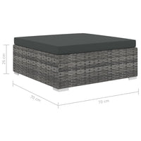 Thumbnail for 8-tlg. Garten-Lounge-Set mit Auflagen Poly Rattan Grau