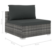 Thumbnail for 8-tlg. Garten-Lounge-Set mit Auflagen Poly Rattan Grau