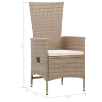 Thumbnail for 9-tlg. Garten-Essgruppe mit Auflagen Poly Rattan Beige