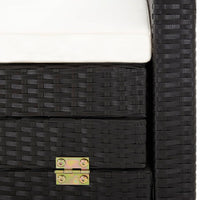 Thumbnail for Ausziehbares 3-Sitzer-Schlafsofa mit Dach Poly Rattan Schwarz