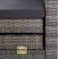Thumbnail for Ausziehbares 3-Sitzer-Schlafsofa mit Dach Poly Rattan Grau