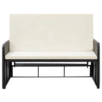 Thumbnail for 2-tlg. Garten-Lounge-Set mit Auflagen Poly Rattan Schwarz