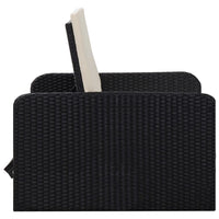 Thumbnail for 2-tlg. Garten-Lounge-Set mit Auflagen Poly Rattan Schwarz