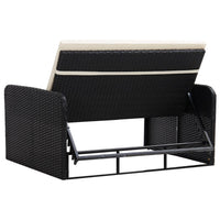 Thumbnail for 2-tlg. Garten-Lounge-Set mit Auflagen Poly Rattan Schwarz