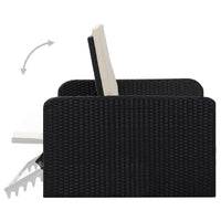Thumbnail for 2-tlg. Garten-Lounge-Set mit Auflagen Poly Rattan Schwarz