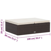 Thumbnail for 2-tlg. Garten-Lounge-Set mit Auflagen Poly Rattan Braun