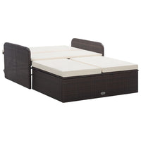 Thumbnail for 2-tlg. Garten-Lounge-Set mit Auflagen Poly Rattan Braun