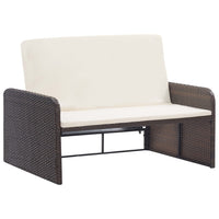 Thumbnail for 2-tlg. Garten-Lounge-Set mit Auflagen Poly Rattan Braun