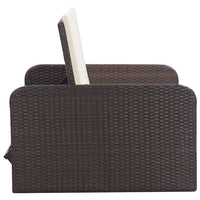 Thumbnail for 2-tlg. Garten-Lounge-Set mit Auflagen Poly Rattan Braun