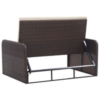 Thumbnail for 2-tlg. Garten-Lounge-Set mit Auflagen Poly Rattan Braun