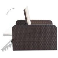 Thumbnail for 2-tlg. Garten-Lounge-Set mit Auflagen Poly Rattan Braun