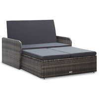 Thumbnail for 2-tlg. Garten-Lounge-Set mit Auflagen Poly Rattan Grau
