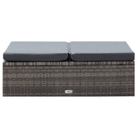 Thumbnail for 2-tlg. Garten-Lounge-Set mit Auflagen Poly Rattan Grau