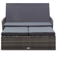 Thumbnail for 2-tlg. Garten-Lounge-Set mit Auflagen Poly Rattan Grau