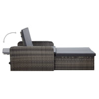 Thumbnail for 2-tlg. Garten-Lounge-Set mit Auflagen Poly Rattan Grau