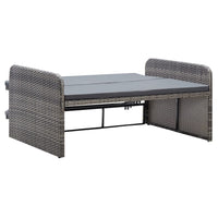 Thumbnail for 2-tlg. Garten-Lounge-Set mit Auflagen Poly Rattan Grau