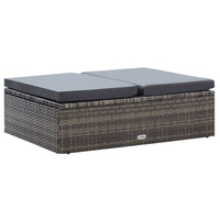 Thumbnail for 2-tlg. Garten-Lounge-Set mit Auflagen Poly Rattan Grau