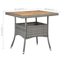 Thumbnail for Garten-Esstisch Grau Poly Rattan und Massivholz Akazie