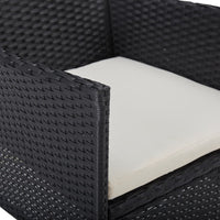 Thumbnail for 5-tlg. Garten-Essgruppe Schwarz Poly Rattan und Glas