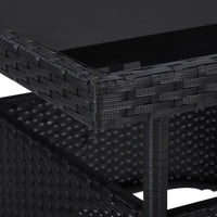 Thumbnail for 5-tlg. Garten-Essgruppe Schwarz Poly Rattan und Glas