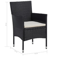 Thumbnail for 5-tlg. Garten-Essgruppe Schwarz Poly Rattan und Glas