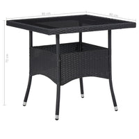 Thumbnail for 5-tlg. Garten-Essgruppe Schwarz Poly Rattan und Glas