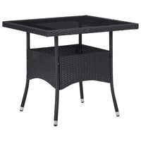 Thumbnail for Garten-Esstisch Schwarz Poly Rattan und Glas