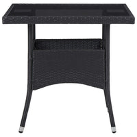 Thumbnail for Garten-Esstisch Schwarz Poly Rattan und Glas