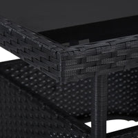 Thumbnail for Garten-Esstisch Schwarz Poly Rattan und Glas